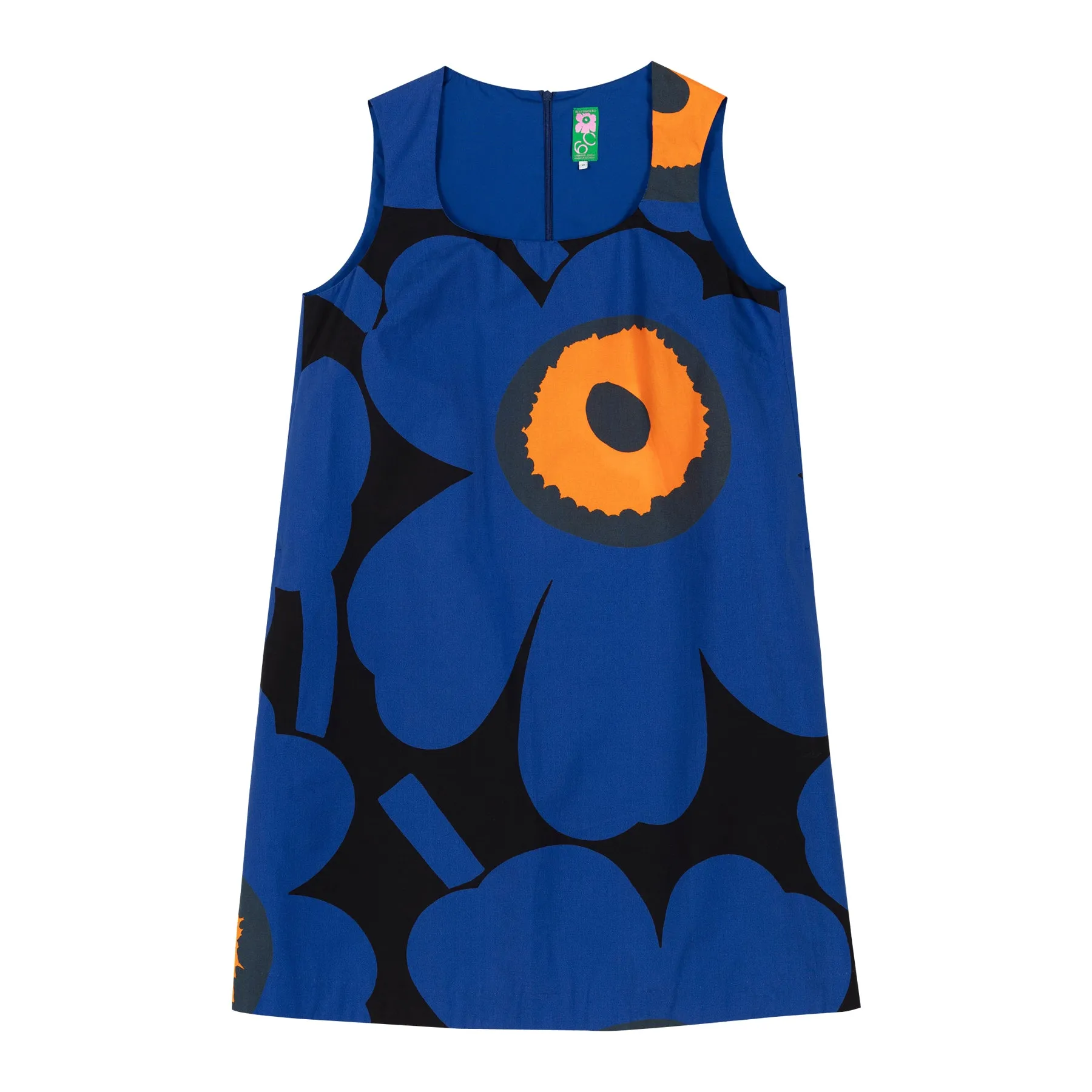 Marimekko Kestit Unikko Sleeveless Dress, Blue Floral