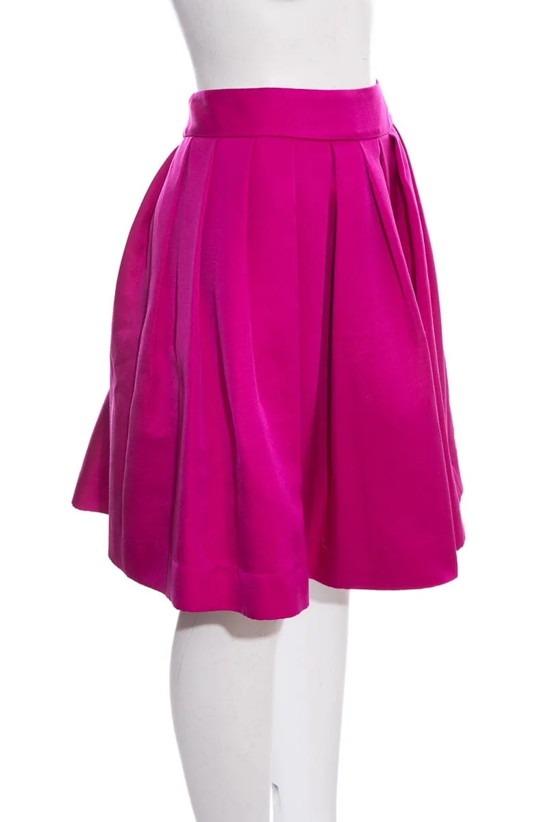 Martin Grant Fuchsia Pleated Short Full Skirt SZ 40 NWT