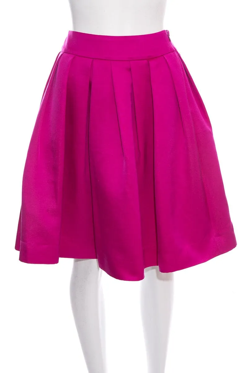 Martin Grant Fuchsia Pleated Short Full Skirt SZ 40 NWT