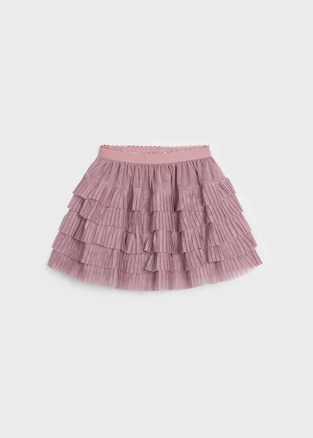 Mayoral 4065 Rose Tee-Shirt and 4902 Rose Pleated Tulle Skirt In Stock Now