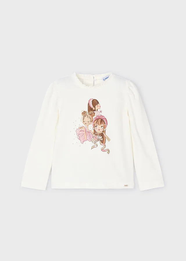 Mayoral 4065 Rose Tee-Shirt and 4902 Rose Pleated Tulle Skirt In Stock Now