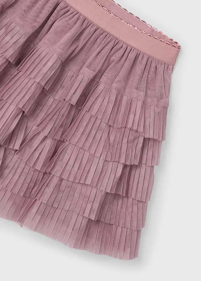 Mayoral 4065 Rose Tee-Shirt and 4902 Rose Pleated Tulle Skirt In Stock Now