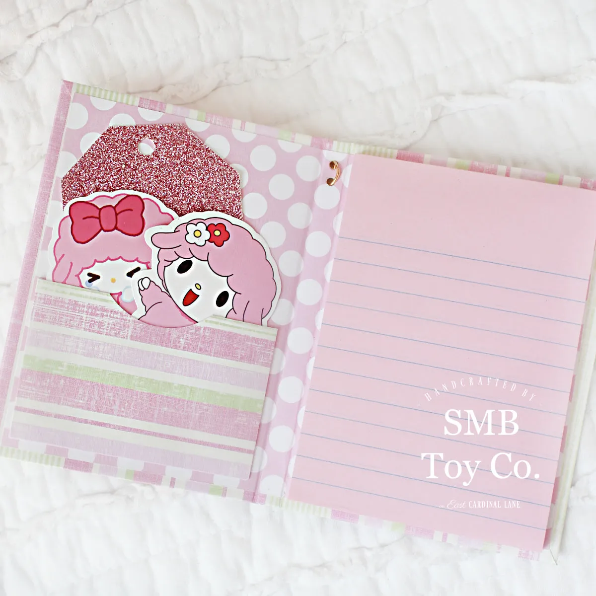 Medium Notepad Notebook Stationery - Pink Cartoon Lamb
