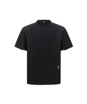 Men Wooven Sleeve Crew Neck - Black