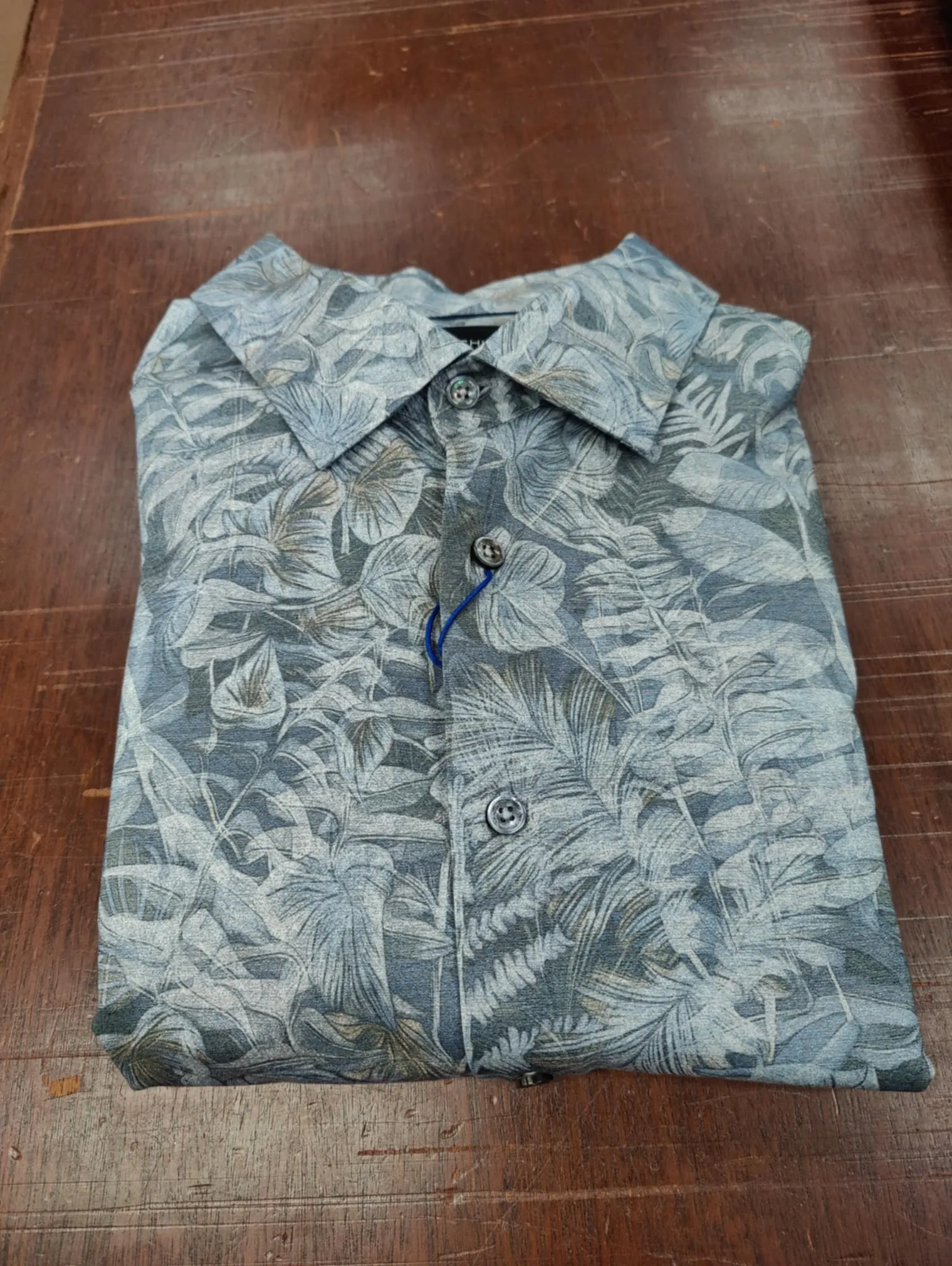Men's Bugatchi | James Spread Collar OoohCotton Shirt | Dusty Blue