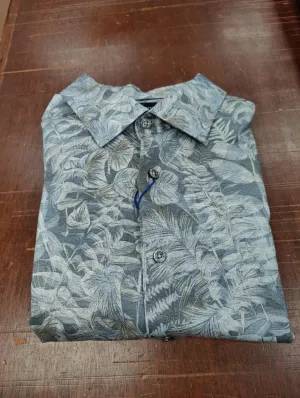 Men's Bugatchi | James Spread Collar OoohCotton Shirt | Dusty Blue