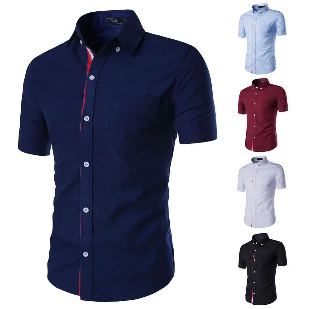 Men's Solid Collar Fashion Dress Shirt