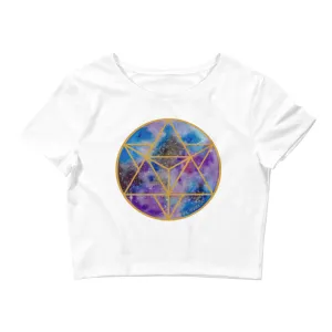 Merkabah Celestial Gold Sacred Geometry Women's Crop Top