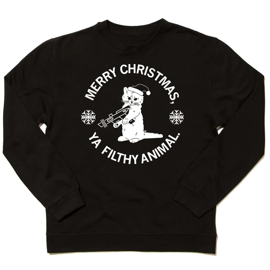 Merry Christmas Ya Filthy Animal Gary Crew Sweatshirt