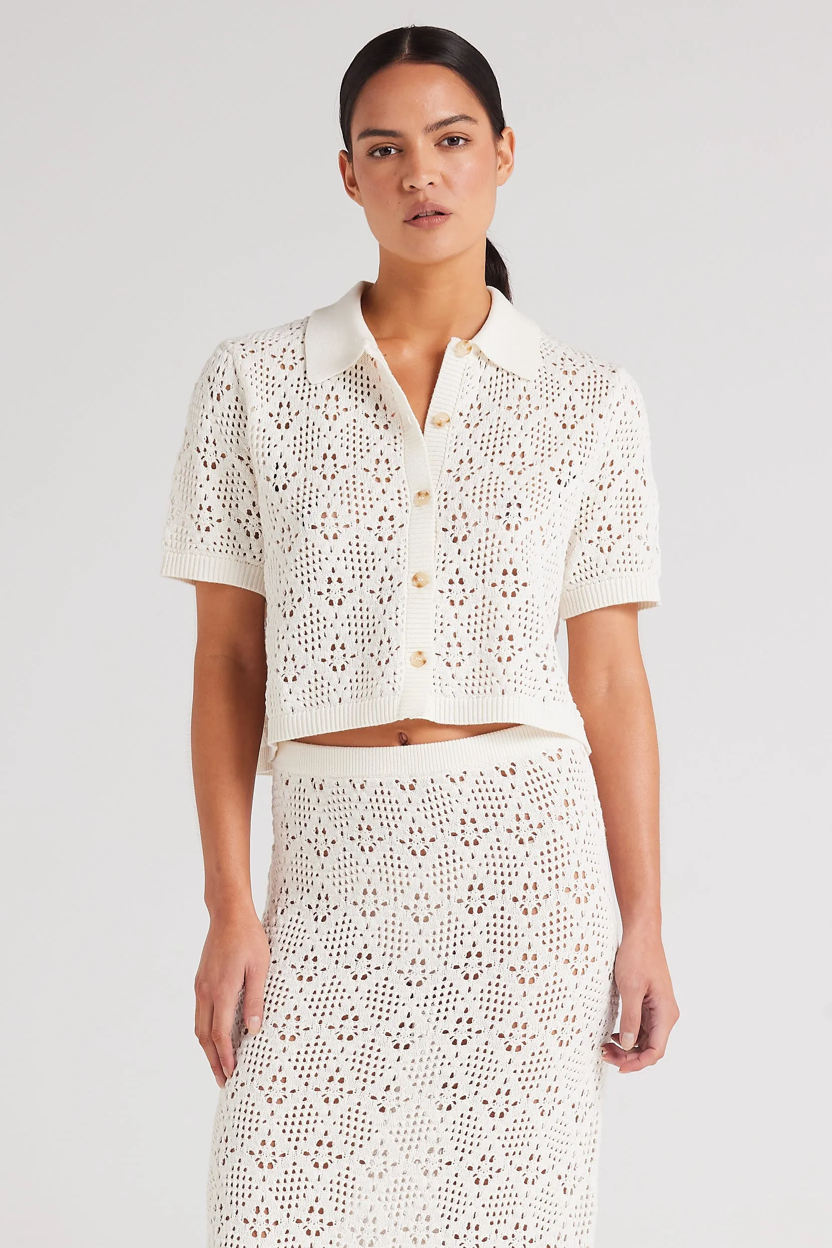 Messina Knit Crop Top Vanilla