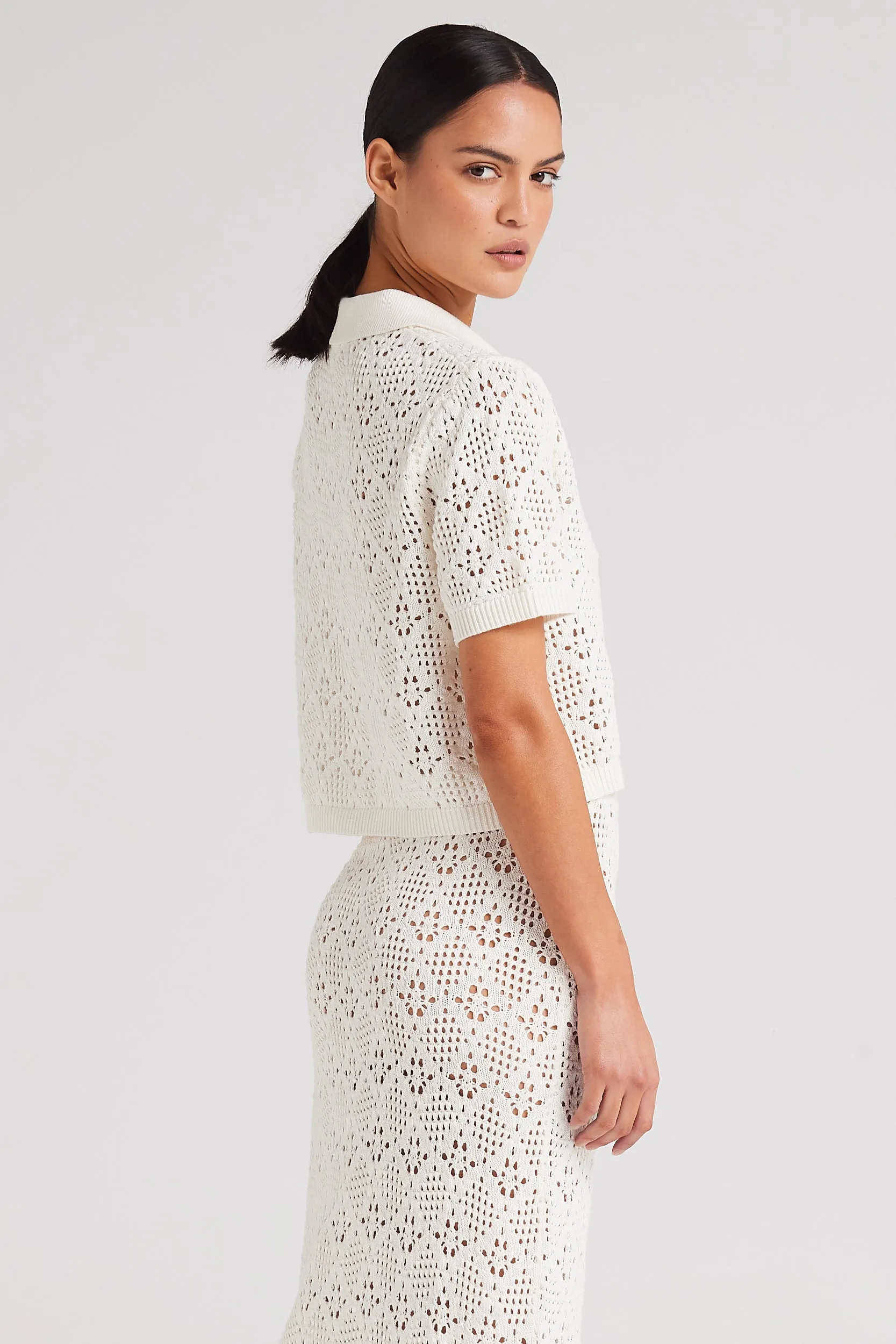 Messina Knit Crop Top Vanilla