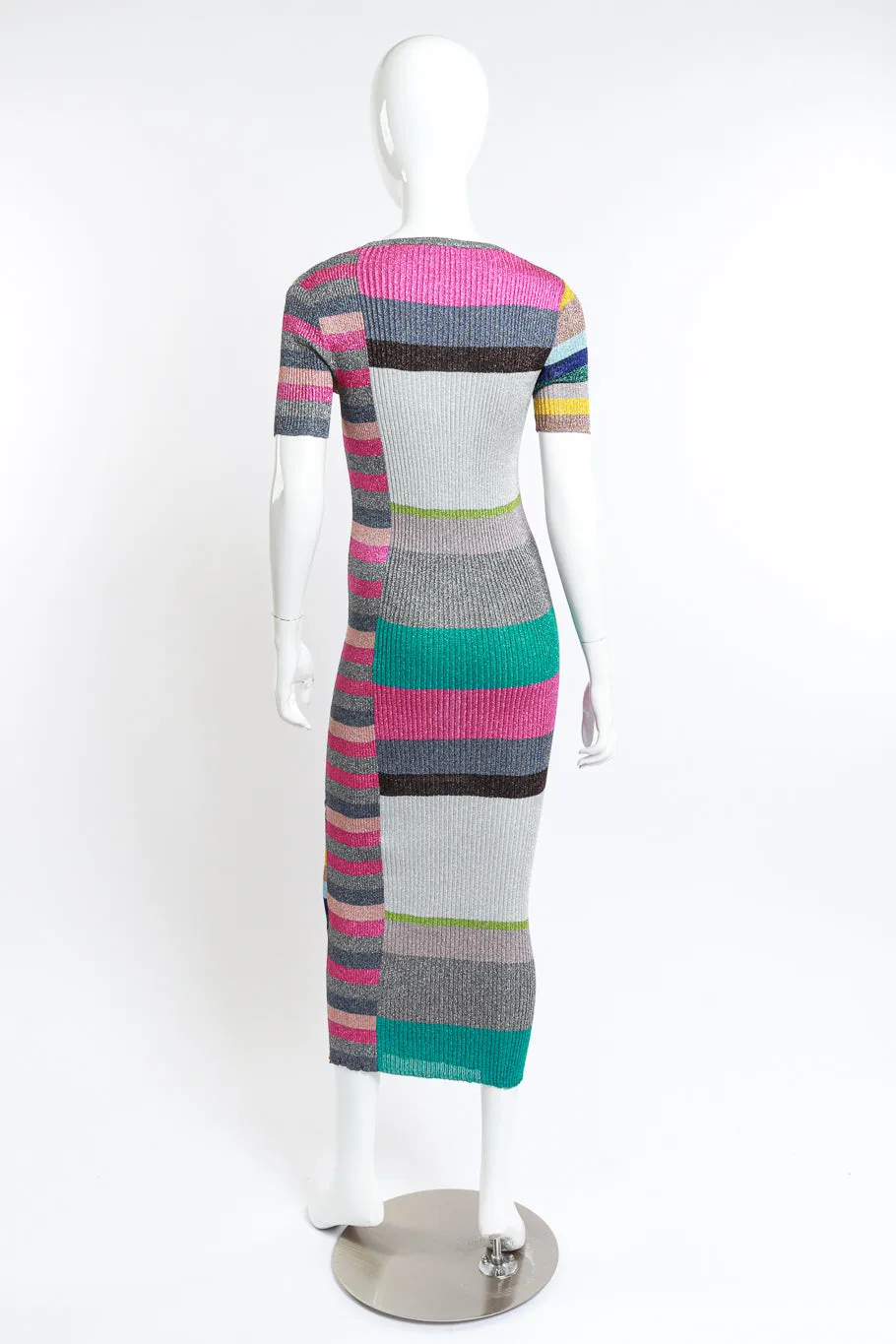Metallic Knit T-Shirt Maxi Dress