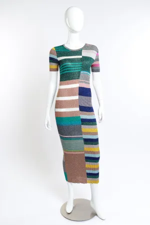 Metallic Knit T-Shirt Maxi Dress