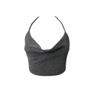 Metallic Silver Lurex Crop Top