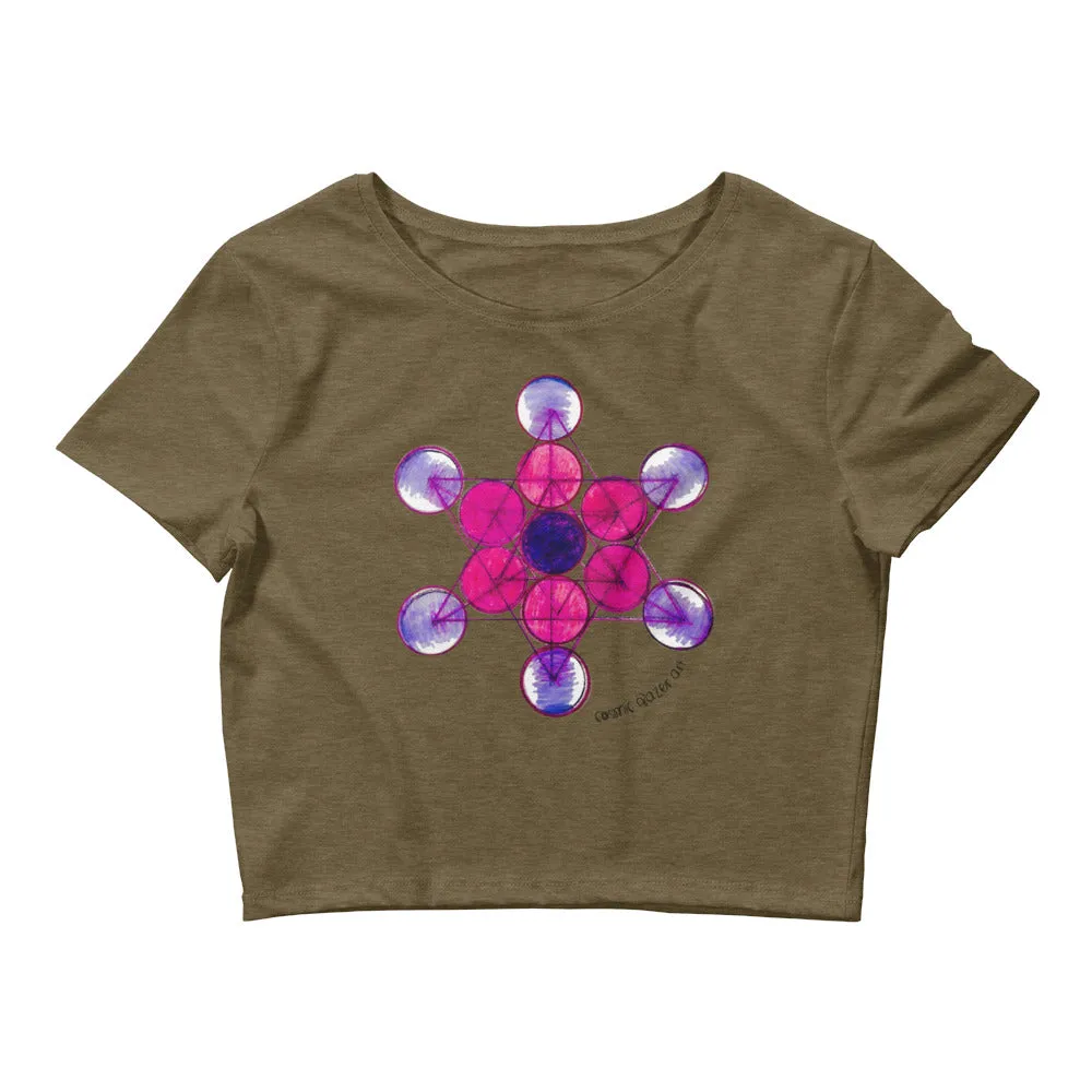 Metatron Tesla Sacred Geometry Women's Crop Top