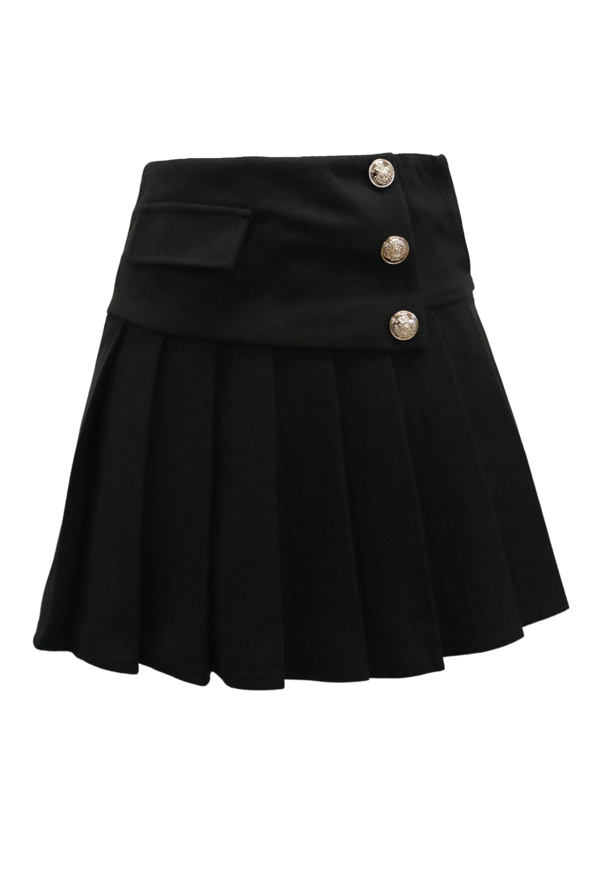 Mila Gold Button Pleated Skort
