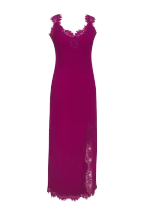 Miley Long Coco Bias Dress Fuchsia