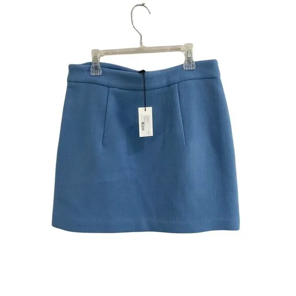 MILLY Women's Wool Modern Mini Skirt in Ice Blue Size 8