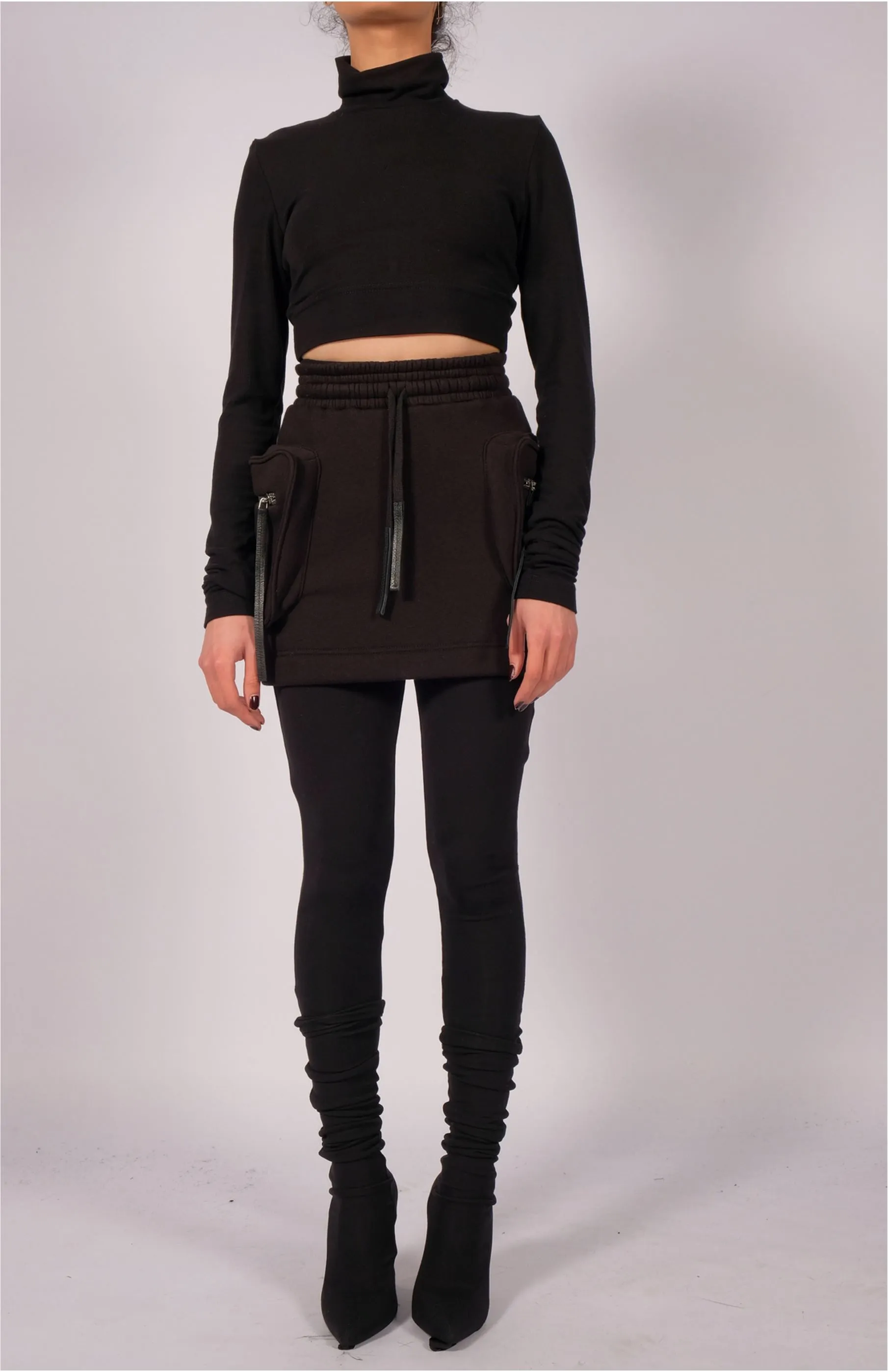 Mini Sweatshirt Skirt with Pockets