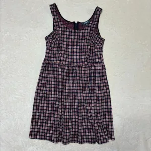 Modcloth Women Optimistic Effect Sleeveless Dress 1X Houndstooth Plaid Fit Flare