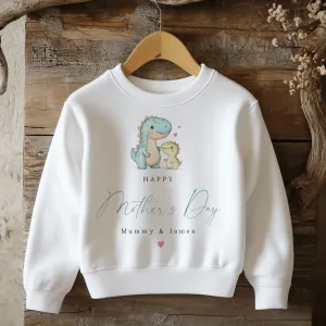 Mother's Day Cute Dinosaurs Personalised Toddler & Kids Sweatshirt