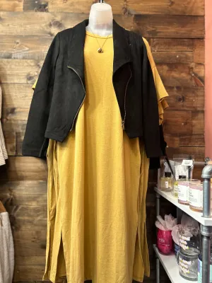 Mustard Long T-Shirt Dress