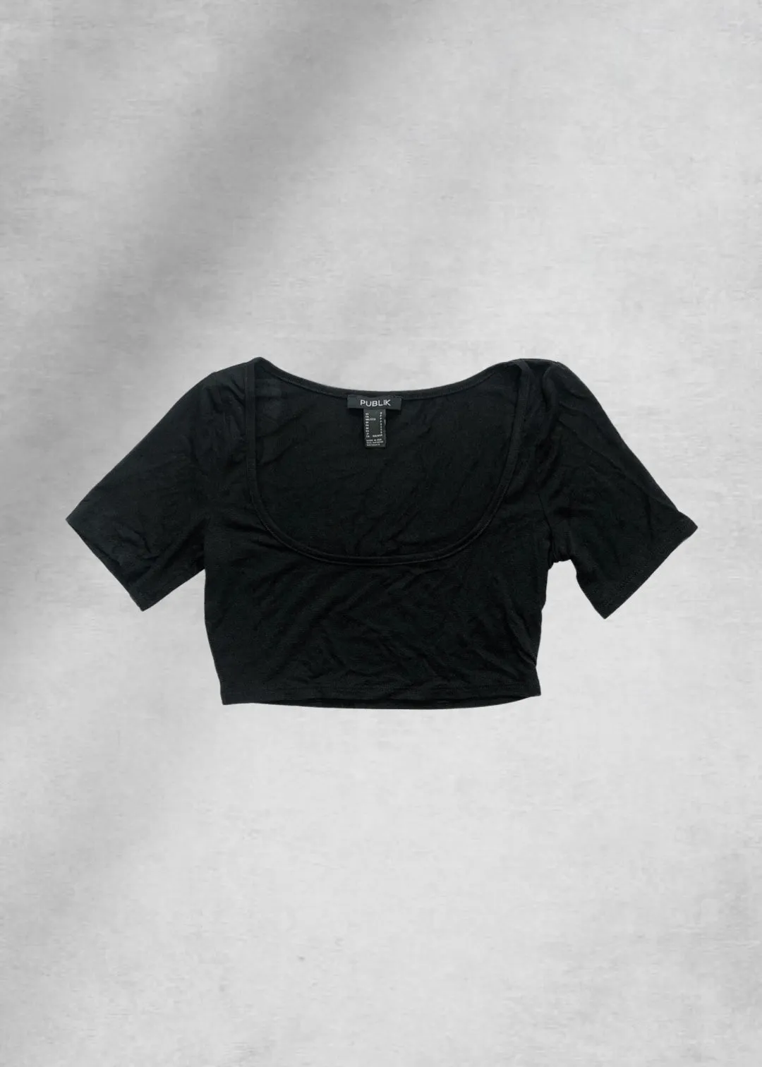 Nadia Ribbed Crop Top - Black
