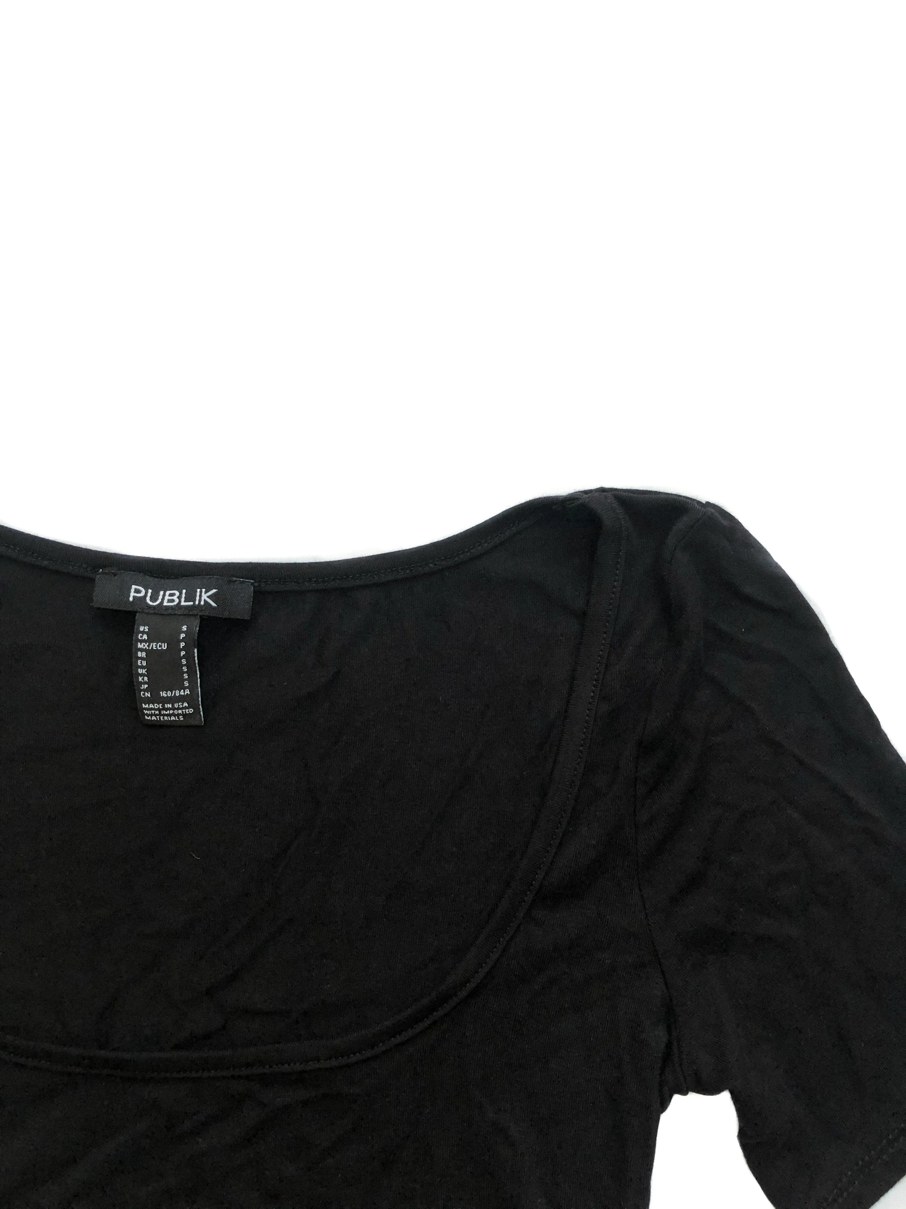 Nadia Ribbed Crop Top - Black