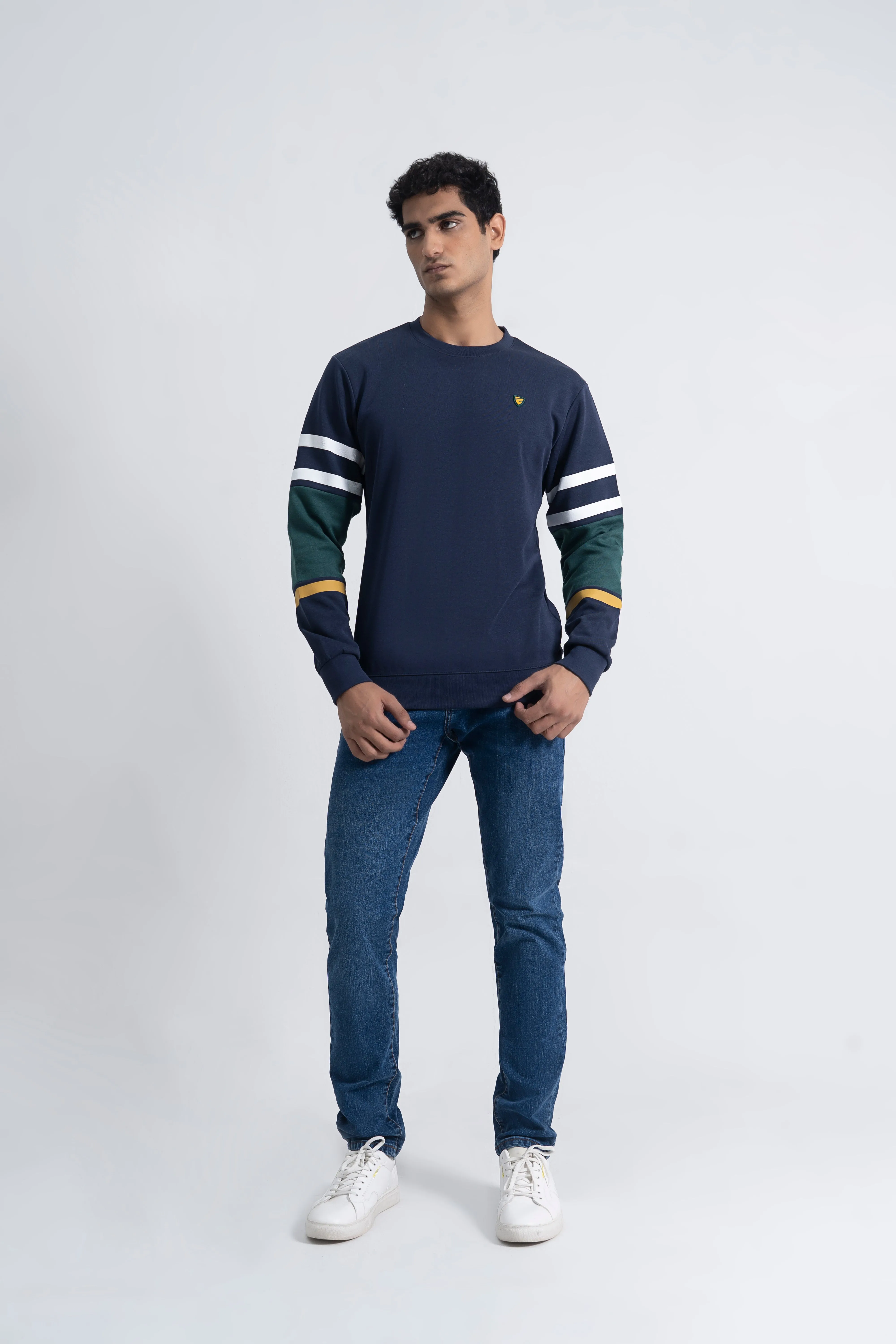 Navy & Green Graphic Sweatshirt