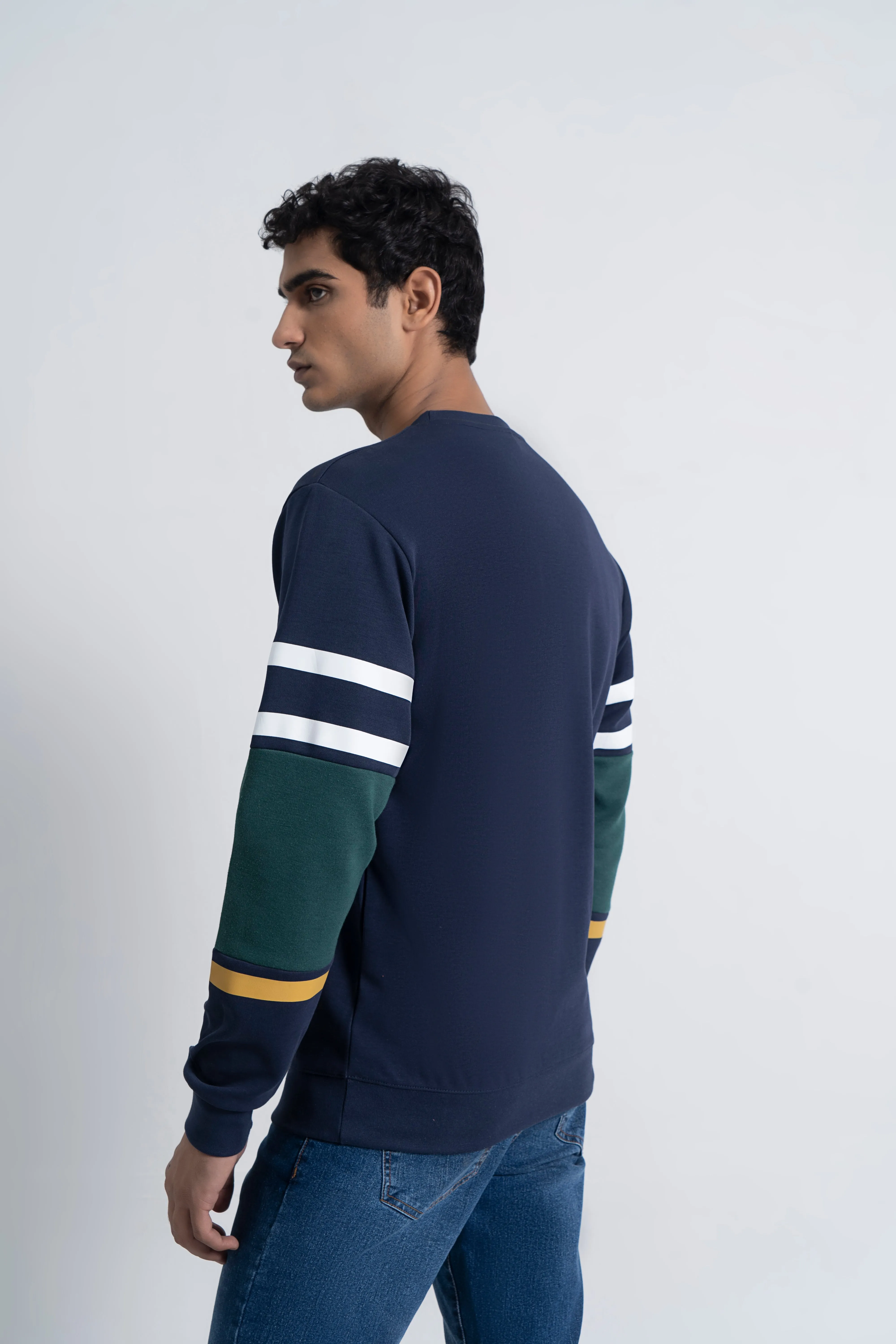 Navy & Green Graphic Sweatshirt