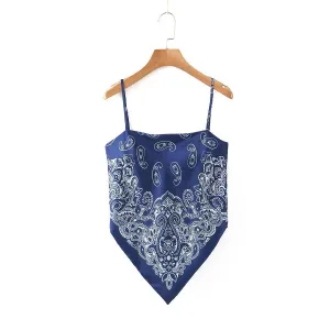 Navy Bandana Top