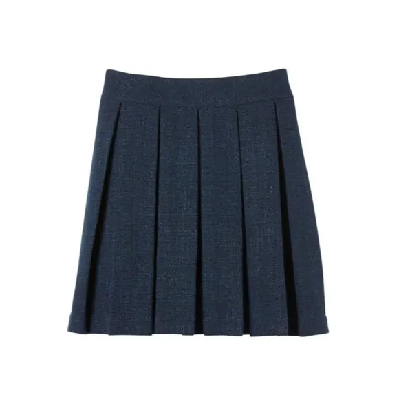 New Banana Republic Metallic Boucle Full winter Skirt 4 6 12 navy above knee