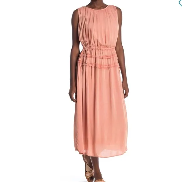 NEW Boho Me Collection Smocked Waist Midi Dress