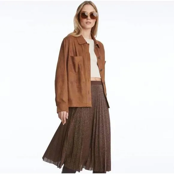 NEW ELLIOTT LAUREN lam√© skirt in bronze