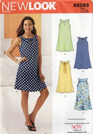 New Look 6263 Womens EASY A Line Sundress Out Of Print Sewing Pattern Size 8 - 18 UNCUT Factory Folded