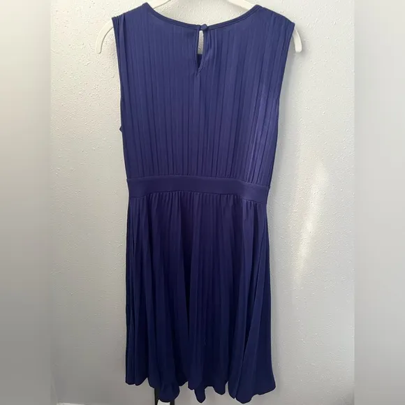 New Ripe NAVY BLUE PLEATED ALINE DRESSKnife Pleat Dress Blueprint Size Small