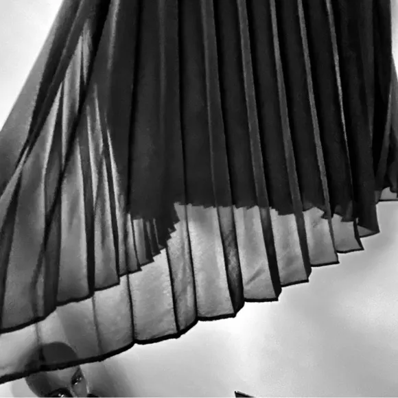 New  Vince Camuto Black Midi Complete Pleated Skirt. Sz S