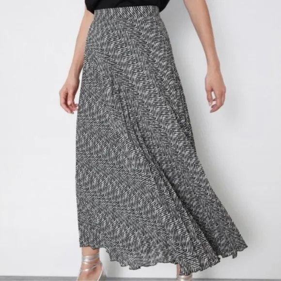 NEW Zara Abstract Pleated Skirt