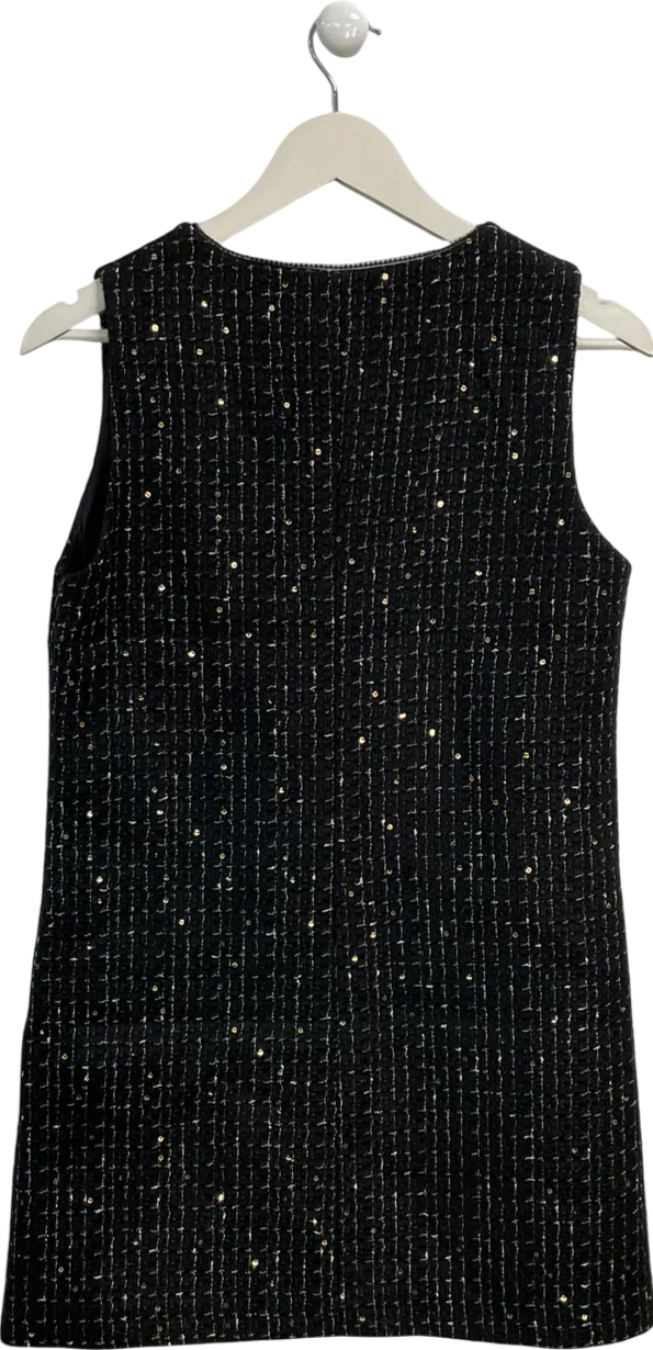 Next Black Tweed Sleeveless Dress UK 6