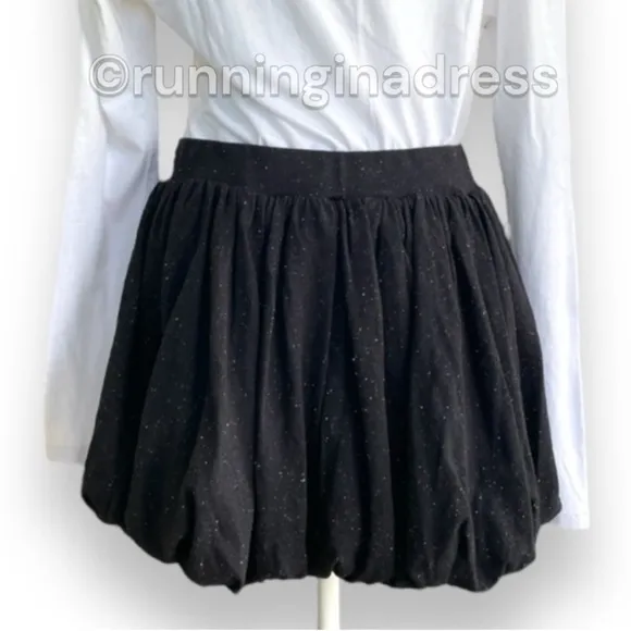 NWOT Free People Beach Conch Key Bubble Mini Skirt In Color Black Speckle