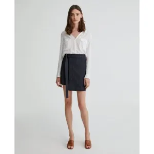 NWT AG adriano goldschmied Ahlaia Wrap Mini Denim Skirt Venerate size large