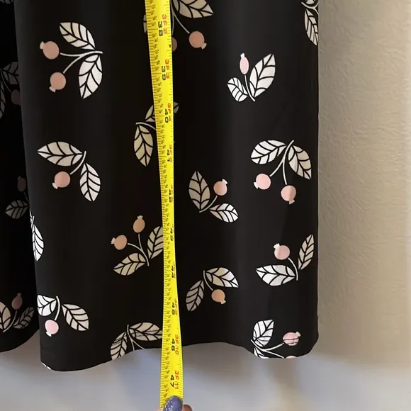 NWT Anne Klein Black White Floral Sleeveless Midi Dress Sundress Pocket Size 10