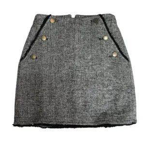 NWT ANTHRO Bishop   Young Tweed Mini Skirt Black &amp; White