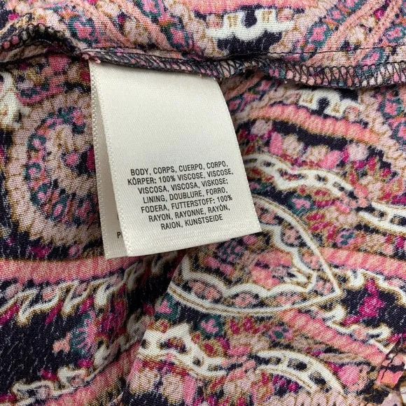 NWT Anthropologie MAEVE Milou‎ Smocked Dress Paisley Leopard Print XSmall