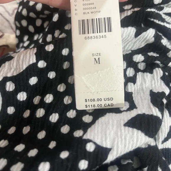 NWT Anthropologie Porridge Black White Floral Print Ruched Mini Skirt