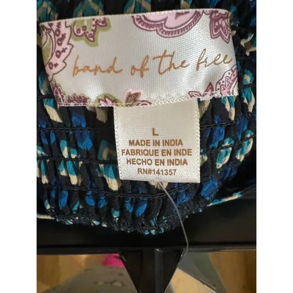 NWT Band of the Free Colette Teal Diamond Mosiac mini Skirt Sz L