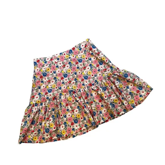 NWT, Boden Floral Poplin Tiered Mini Skirt, Sz 6