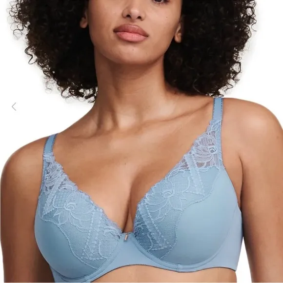 NWT Chantelle Orangerie Dream Lace Contour Plunge T Shirt Bra Size 32 C