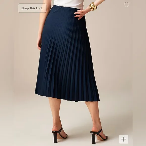 NWT J. Crew Gwyneth pleated slip skirt in Navy BN757
