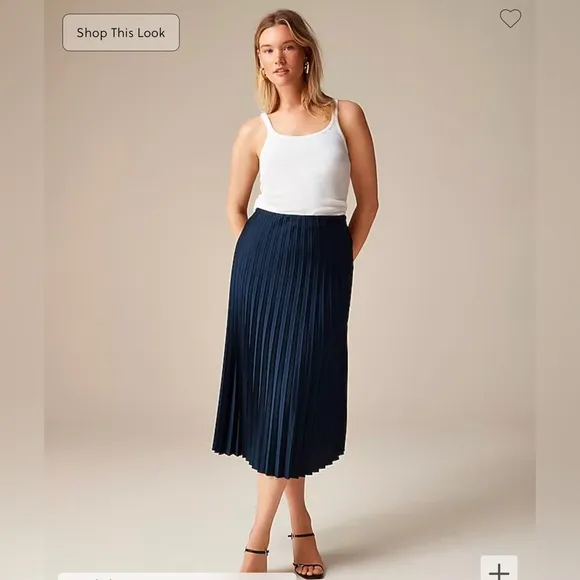 NWT J. Crew Gwyneth pleated slip skirt in Navy BN757
